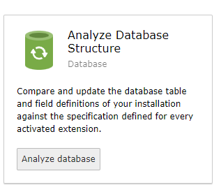 Database Analyzer von TYPO3